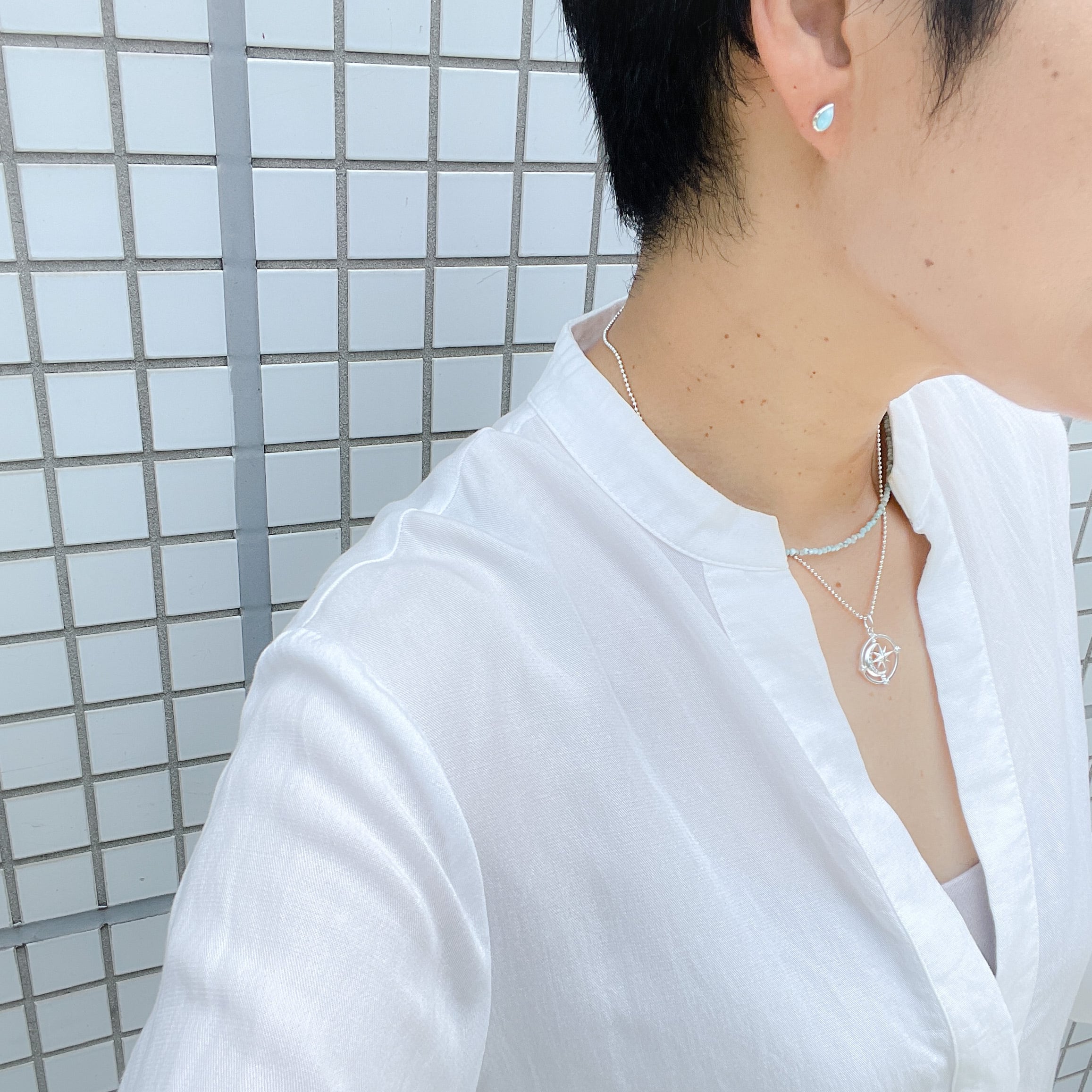 ラリマー ドロップ スタッドピアス S size 0.7 x 0.5 cm | 【公式通販