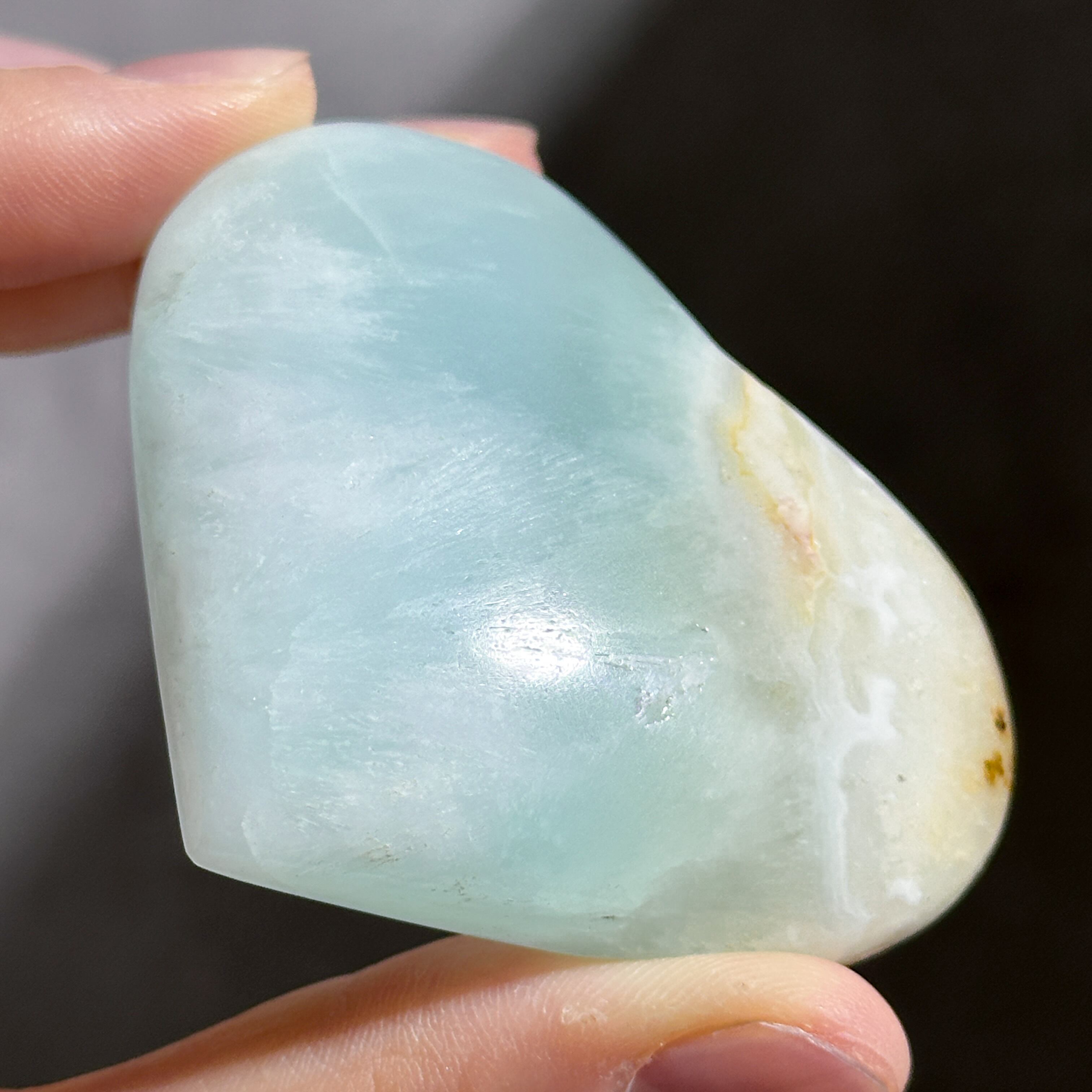 カリビアンカルサイト カリビアンブルーカルサイト ハート 22◇Caribbian Blue Calcite