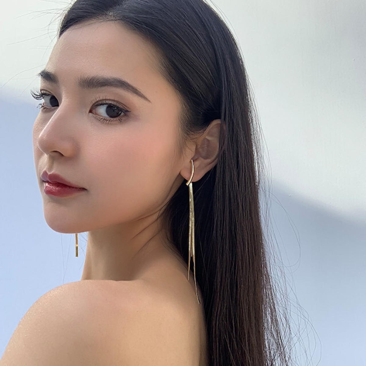 ピアス レディース アクセサリー タッセル ロング チェーン ゴールド 