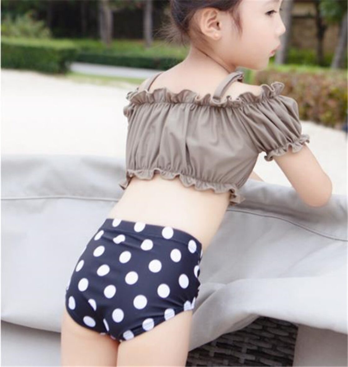 ビーチワンビース 子供 水着 パフスリーブ 温泉 女の子 可愛い 