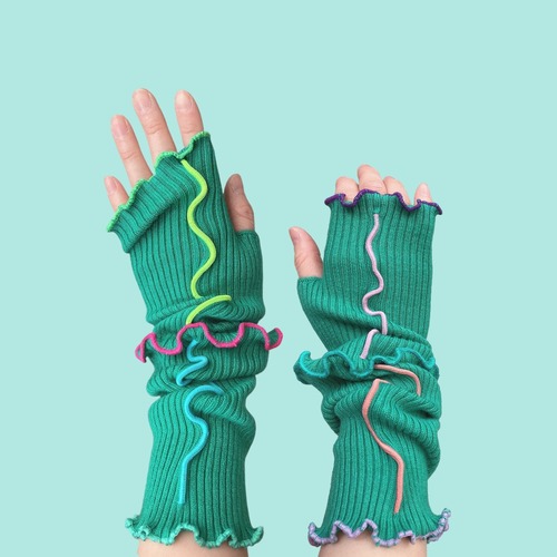 【solmu × HITOTSUDAKE】arm warmer（green）