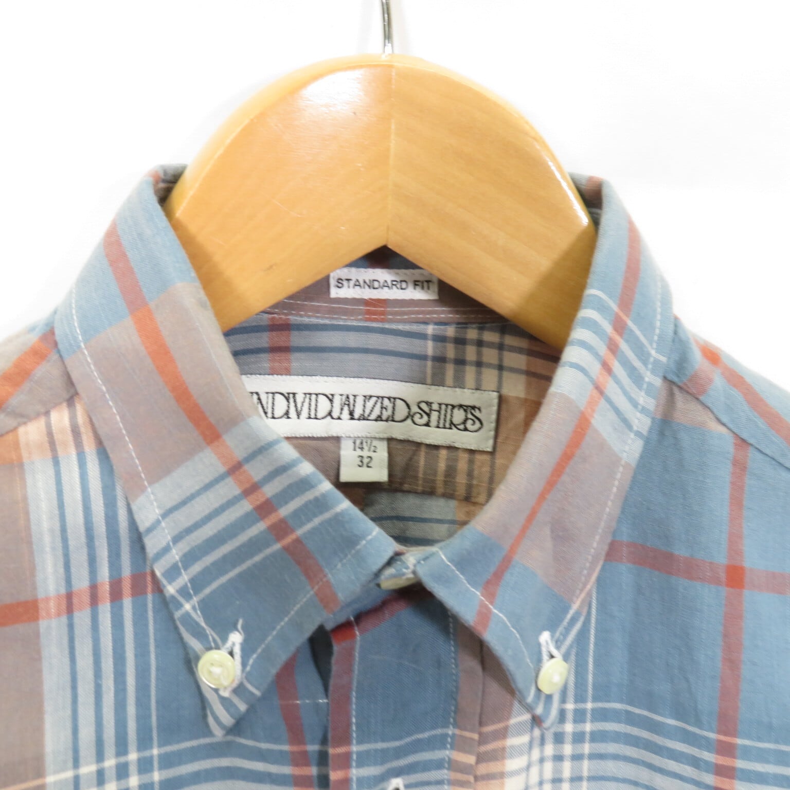 INDIVIDUALIZED SHIRTS インディビジュアライズドシャツ アメリカ製 マドラスチェックコットンフランネルBDシャツ 141/2(32) STANDARD FIT GREEN/RED 長袖 ボタンダウン トップス【中古】【INDIVIDUALIZED SHIRTS】 INDIVIDUALIZED SHIRTS - INDIVIDUALIZED SHIRTS インディビジュア