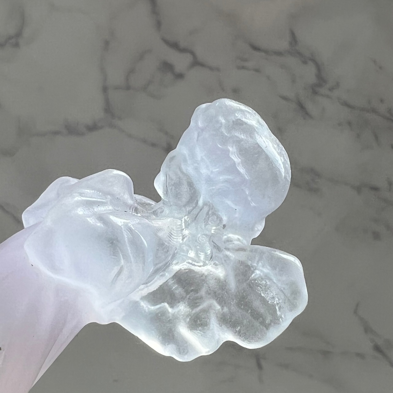 天使モチーフ*ラベンダーピンクフローライト*エンジェル*天然石*天然石インテリア*置き物