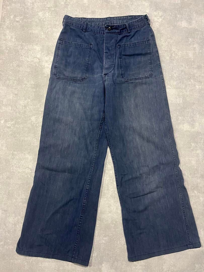 60s 70s us army 海軍セーラーパンツ フレア ブーツカット 60s 70s US NAVY セーラーパンツ デニム フレア ブーツカット | CHASE