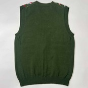 MEN’S KANEKO ISAO メンズカネコイサオ デザイン コットン ニット ベスト/グリーン系 メンズ