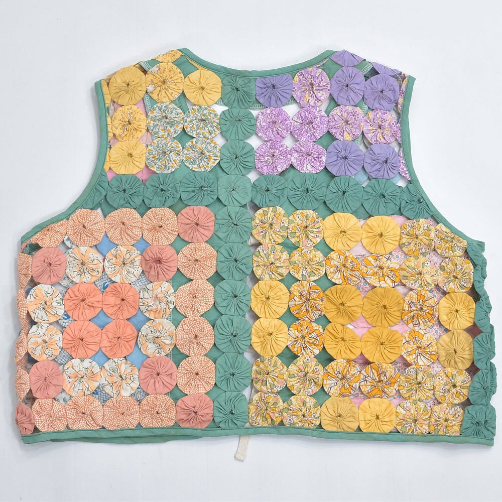 Remake ハンドメイド デザイン リメイク ヨーヨーキルト ベスト パッチ