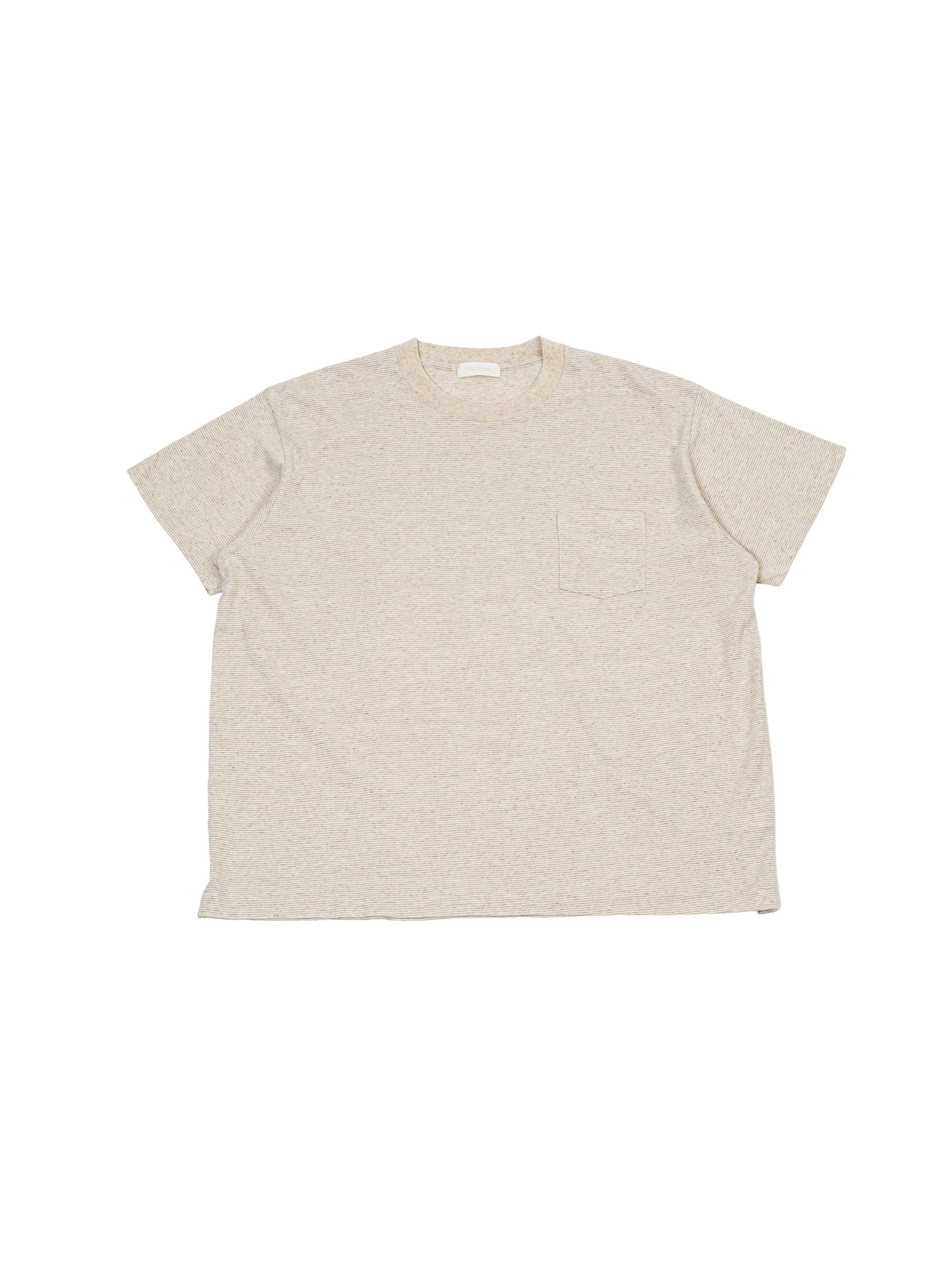 K*u様 Hemp Cotton Micro Border Tee BLACK Sturdy Boxy Fit Giza