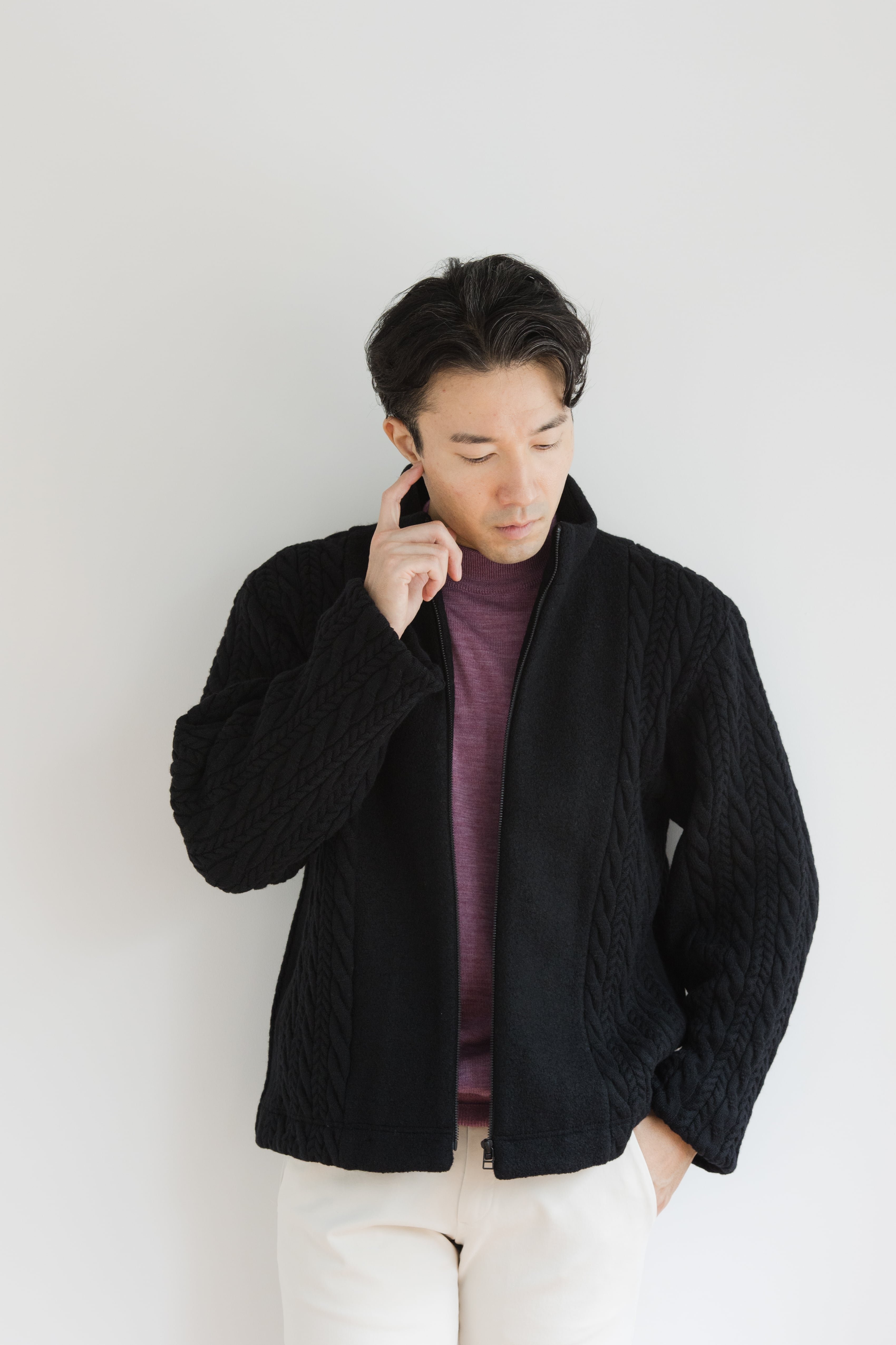 圧縮×ニット裏地付ジャケット