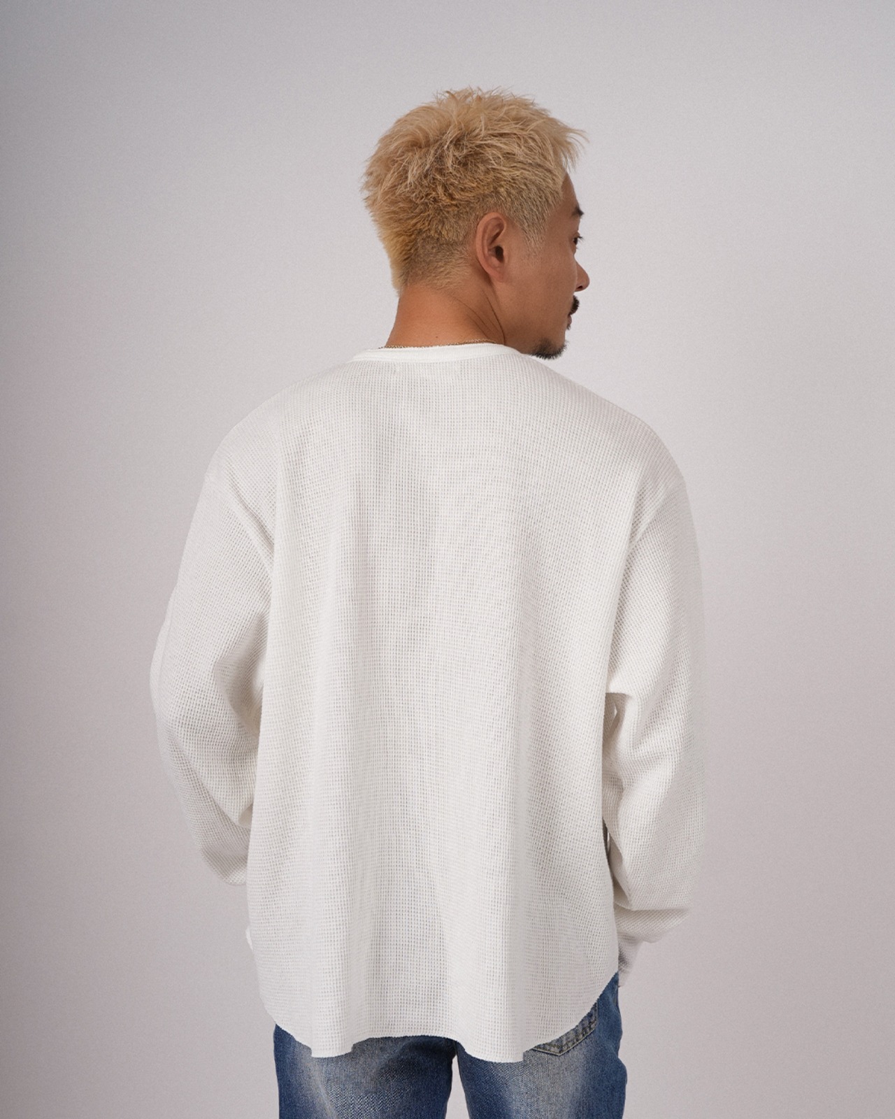 【#Re:room】HENRY NECK WAFFLE LONG SLEEVE［REC881］