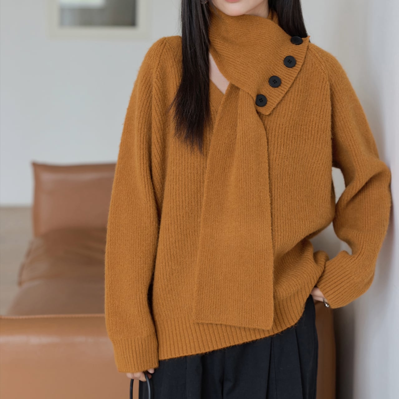 2WAYネックウォーマーセットプルオーバーニット(4color) KT3528