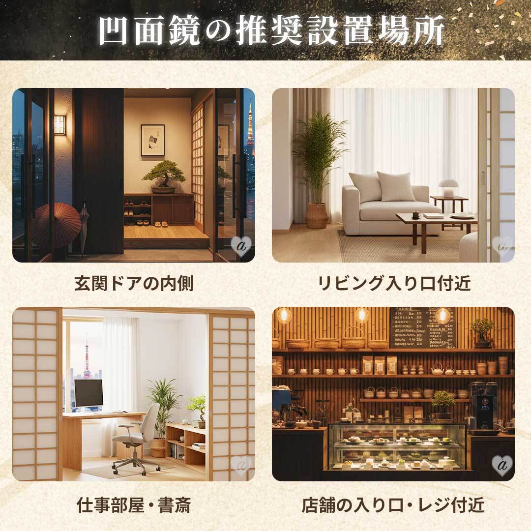 鏡 八角鏡 八卦鏡 【凸面鏡or凹面鏡】 八角形 玄関 風水 置物 壁掛け