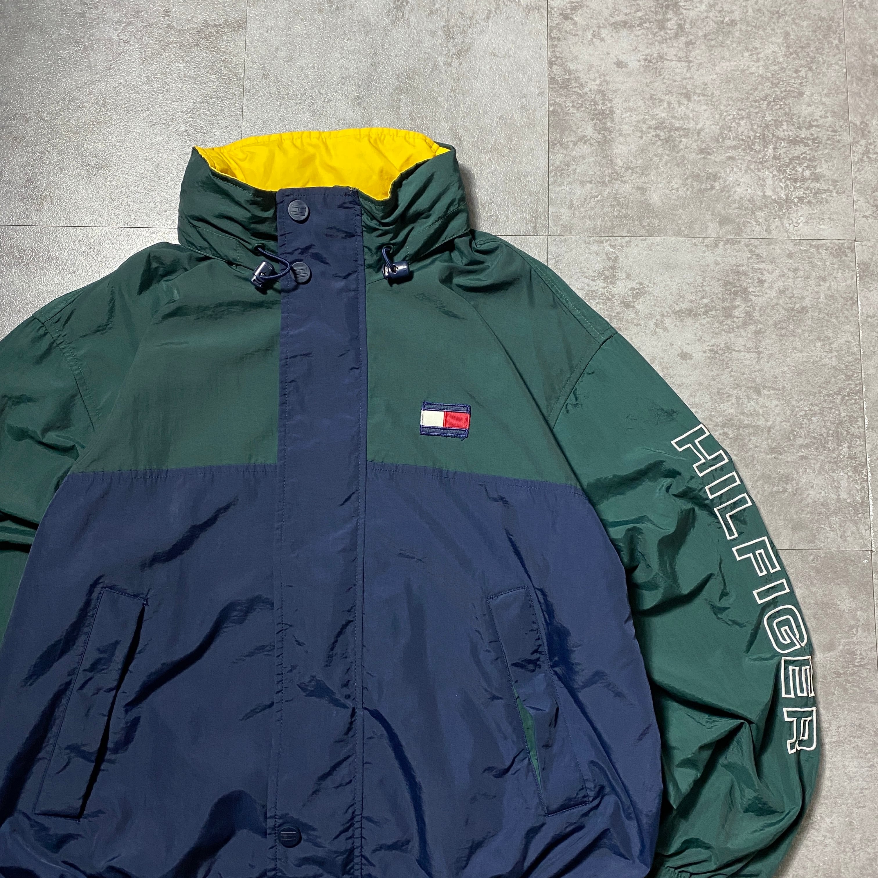【入手困難XL☆90s】トミーヒルフィガー 刺繍リバーシブルナイロンジャケット 入手困難XL☆90s】トミーヒルフィガー 刺繍リバーシブルナイロン