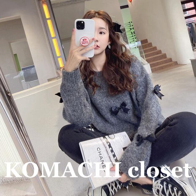 【送料無料】 セーター トップス 長袖 リボン ラウンドネック プルオーバー ルーズ 韓国 レディース かわいい 可愛い キュート 大人可愛い 大人女子 シンプル きれいめ カジュアル 大人 気品 上品 おしゃれ お洒落 こなれ感 きちんと 大人女子 クール エレガント フェミニン ワンサイズ ホワイト グレー 秋 冬 オルチャン 10代 20代 30代 通学 OL 通勤 女子会 デート ショッピング 普段使い デイリー コーデ トレンド インスタ映え スタイルアップ 楽チン