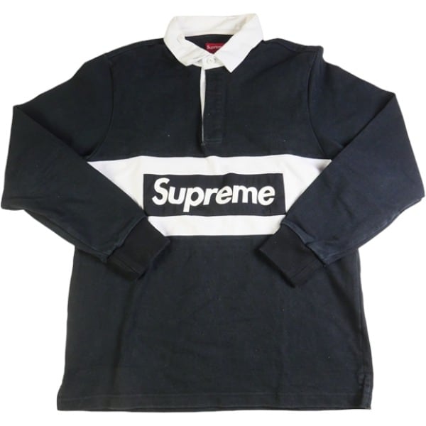 Size【M】 SUPREME シュプリーム 15AW Team Rugby Black ラガーシャツ