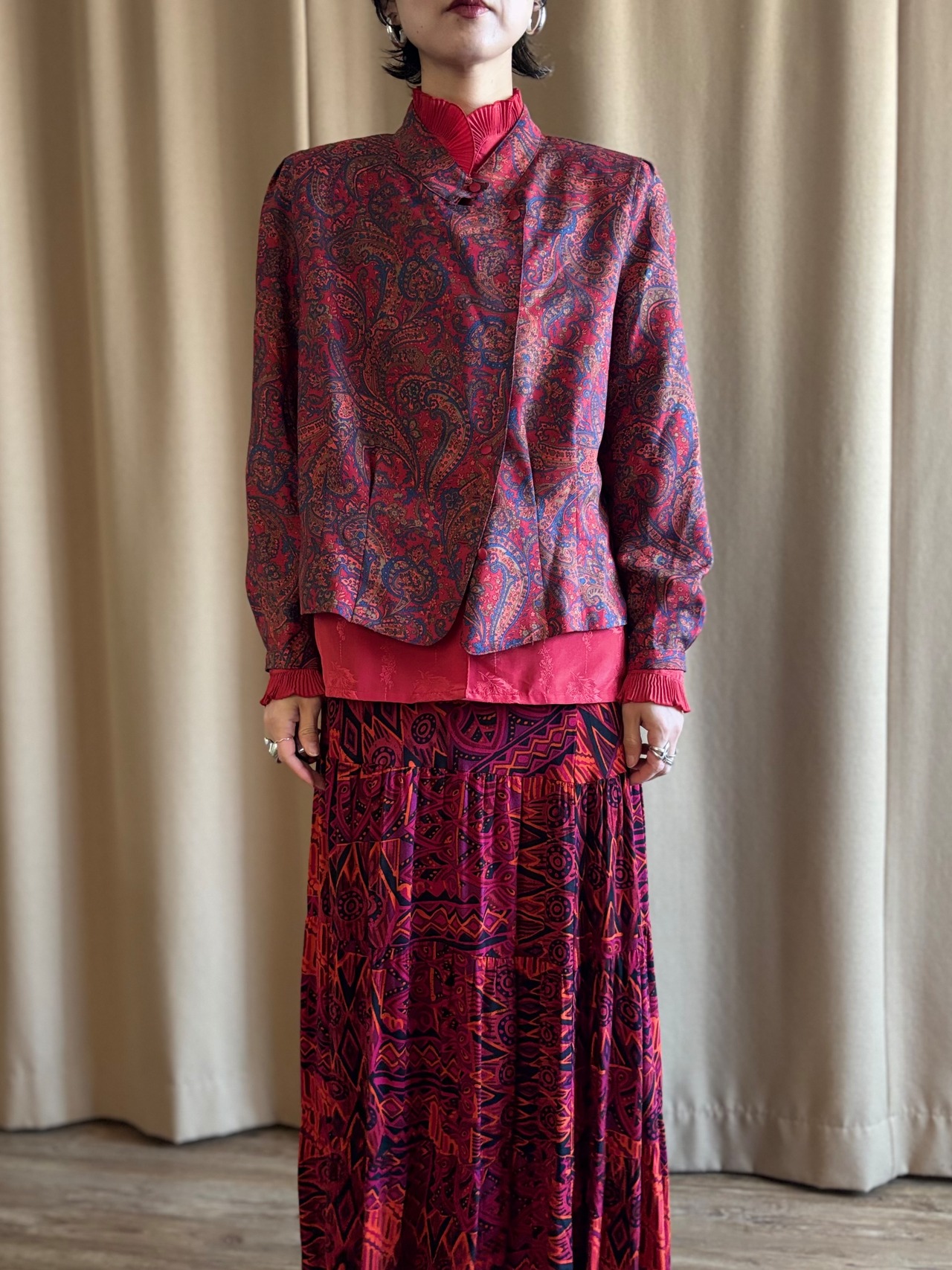 rétro style red set shirt-5180-3