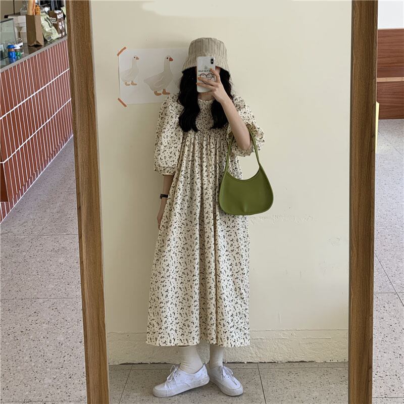 フローラルドレス サマーハイウェストスリーブスカート 夏物 花柄 ケッペル69280950461