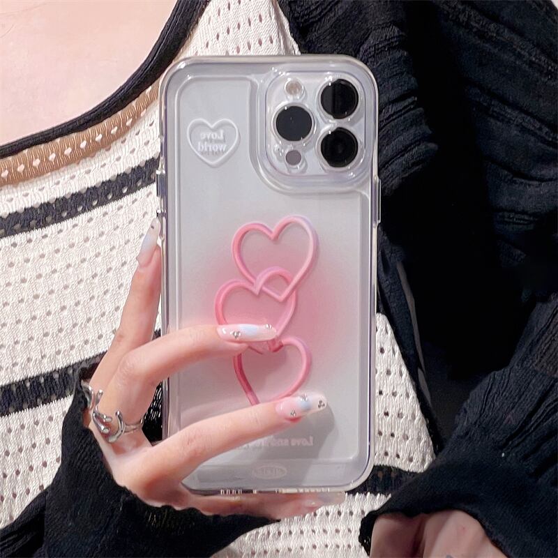 iPhone14 Pro Max 13 12ケース ハート 透明 スリム かわいい