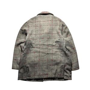 vintage 1950’s red&black nep gray wool car coat