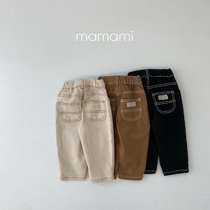 均一セール|ブラウン100【即納】mamami|Obstitch Pants