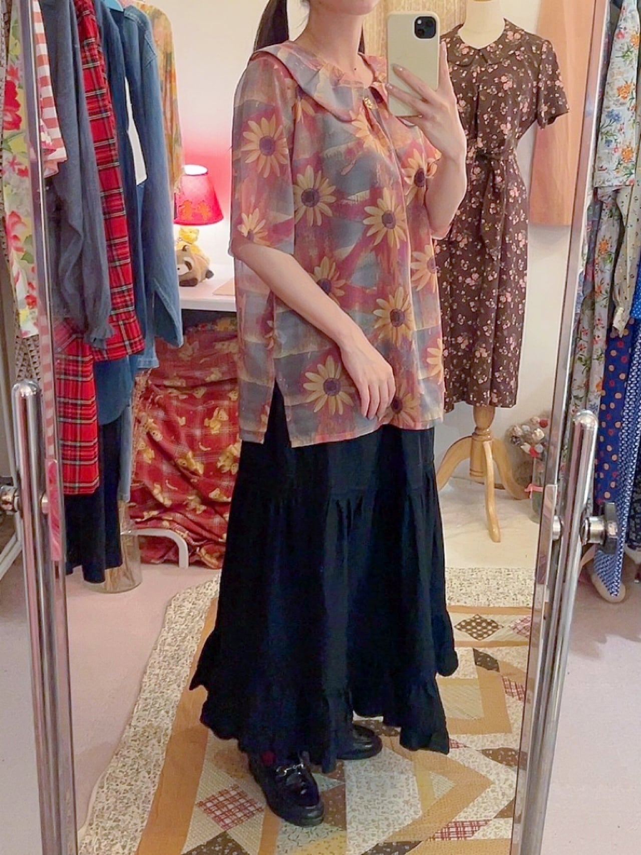 sunflower sheer blouse