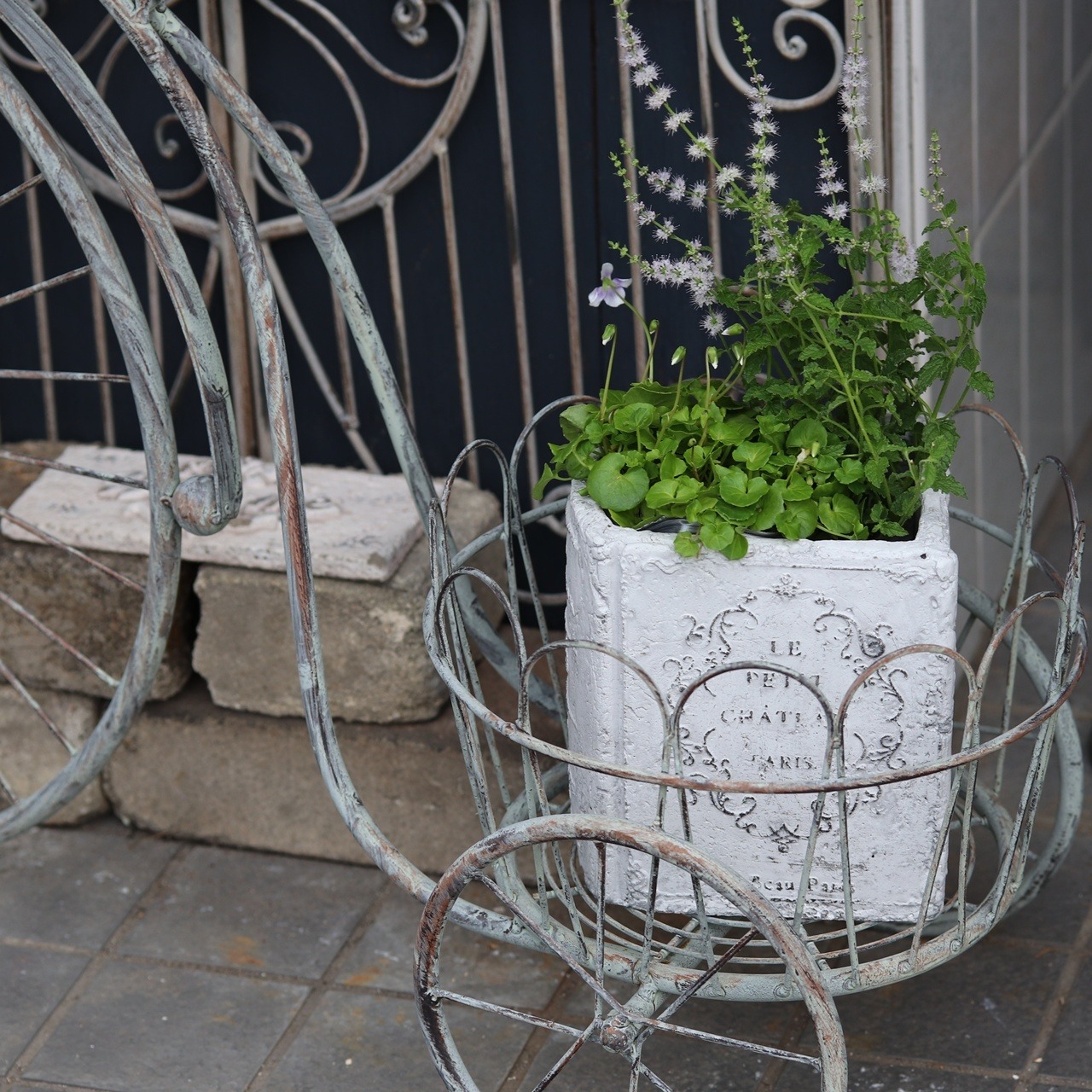 植木鉢　ボーパレポットM　陶器　アンティーク調　シャビーシック　オシャレ　TG816