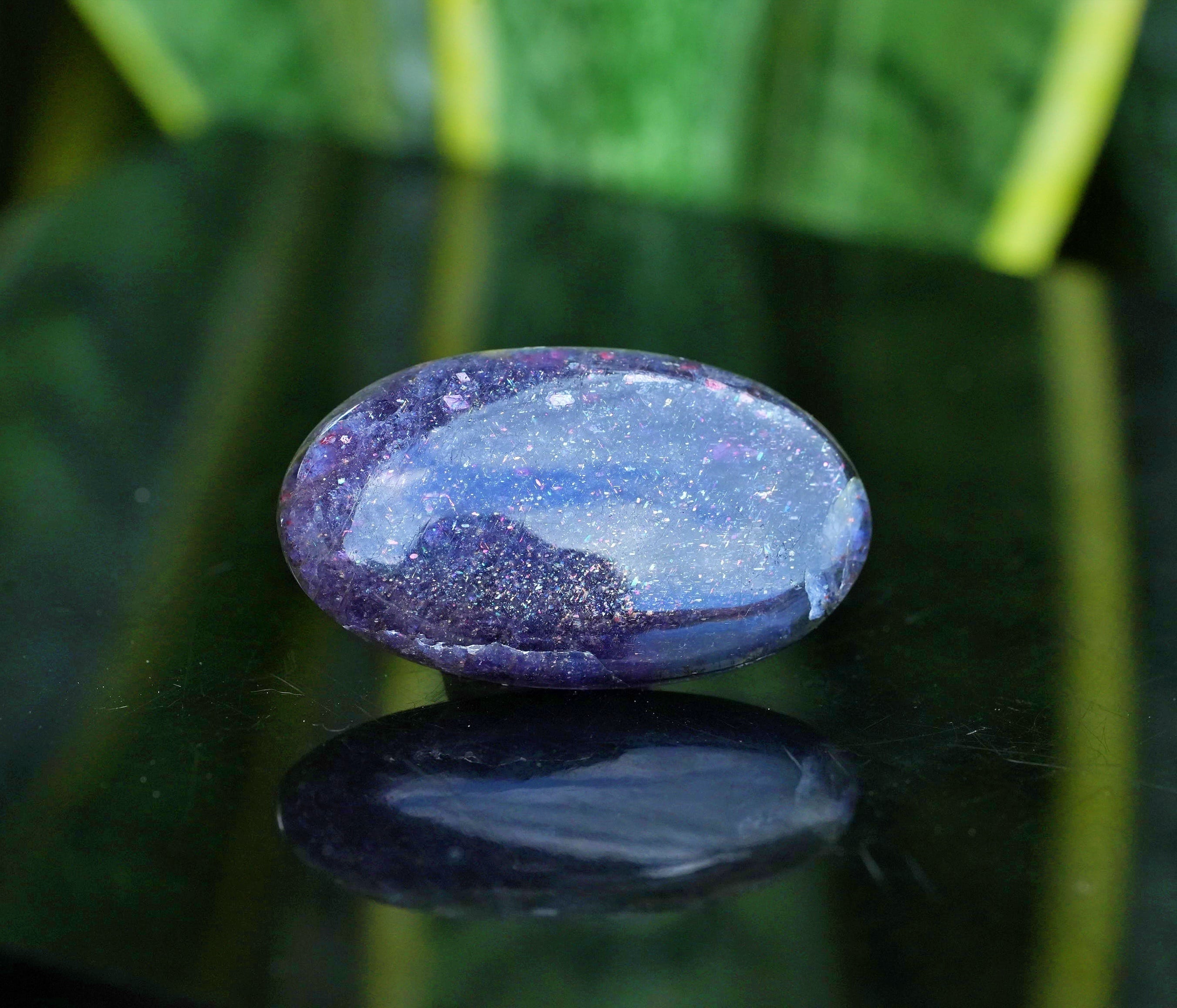 大きな銀河 アイオライトサンストーン40mm s1609 | Funky garuda Stone
