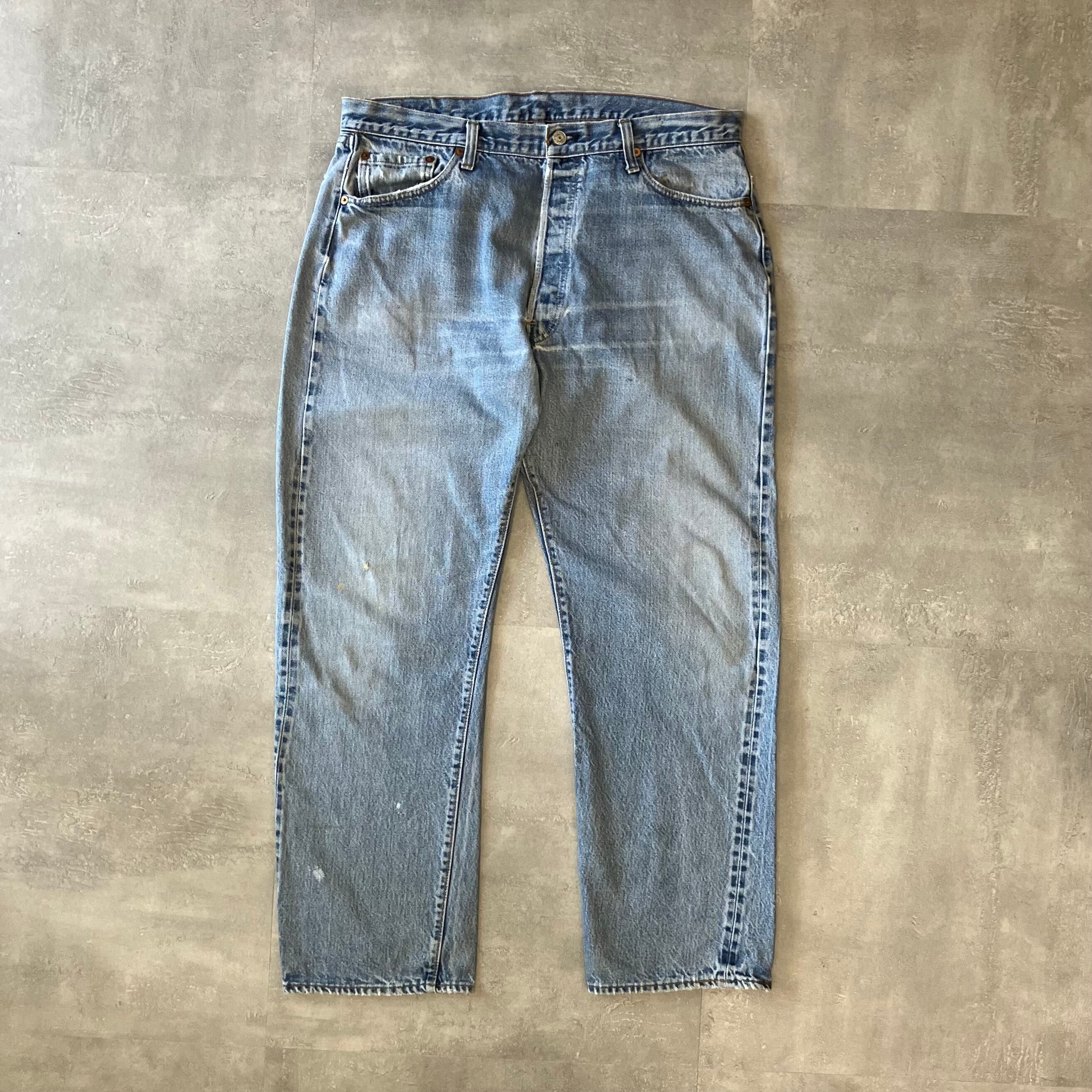 《実寸w37l30》Levi's501 70s 66後期 デニムパンツ ヒゲ 赤耳 黒カン バックポケット裏チェーンステッチ No.2590