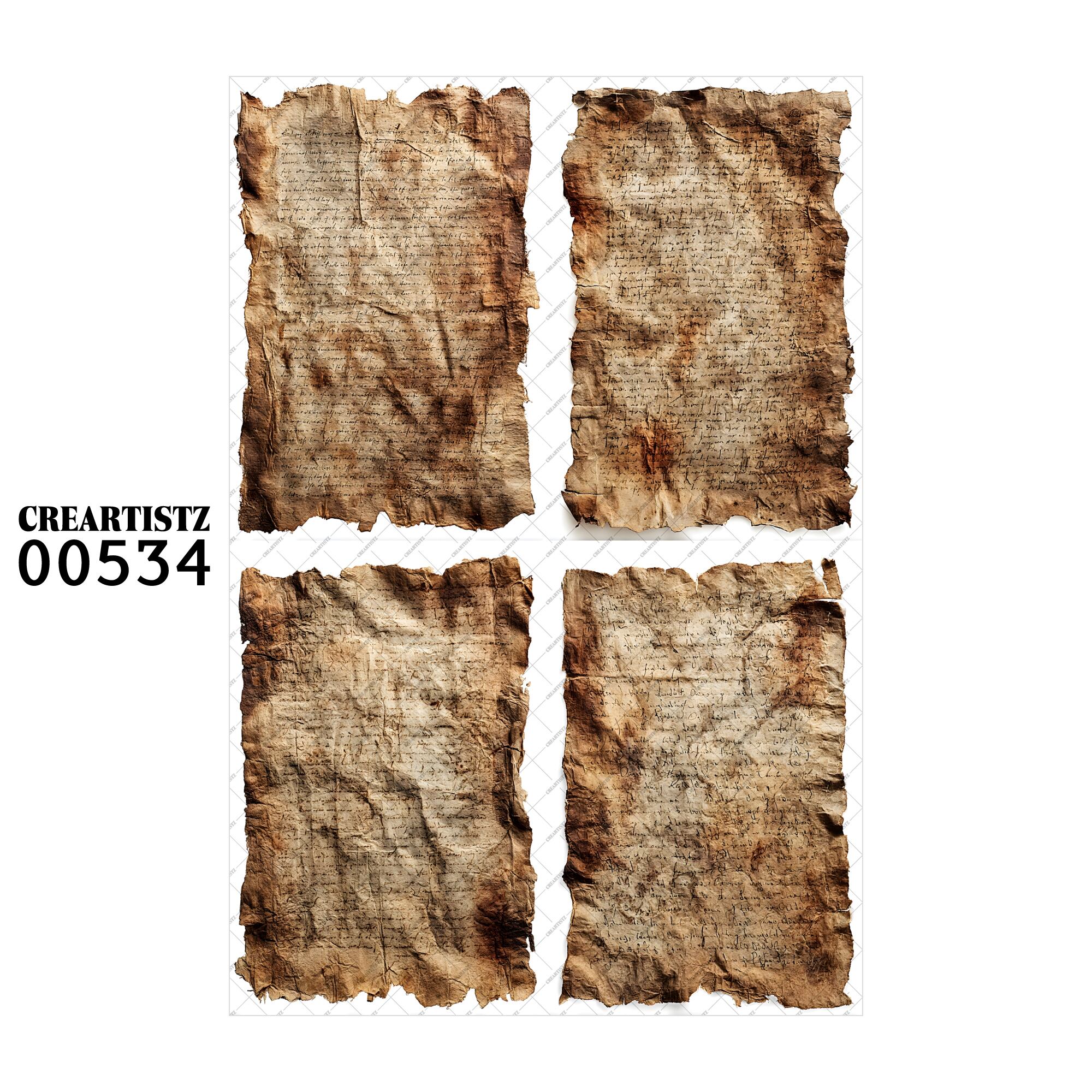 00534 背景 コラージュ素材 オリジナル 12枚セット (4種類×3枚) ペーパー/ステッカー CREARTISTZ