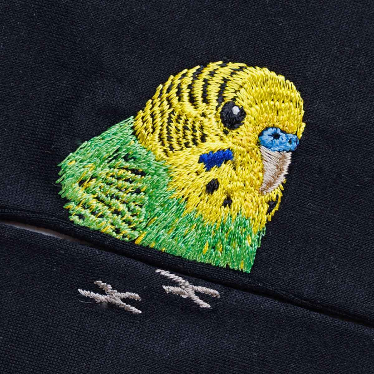 【春夏限定】インコの刺繍(黄・青)/ショート・ロング/東かがわで一貫製造/UVケア/コットン100%
