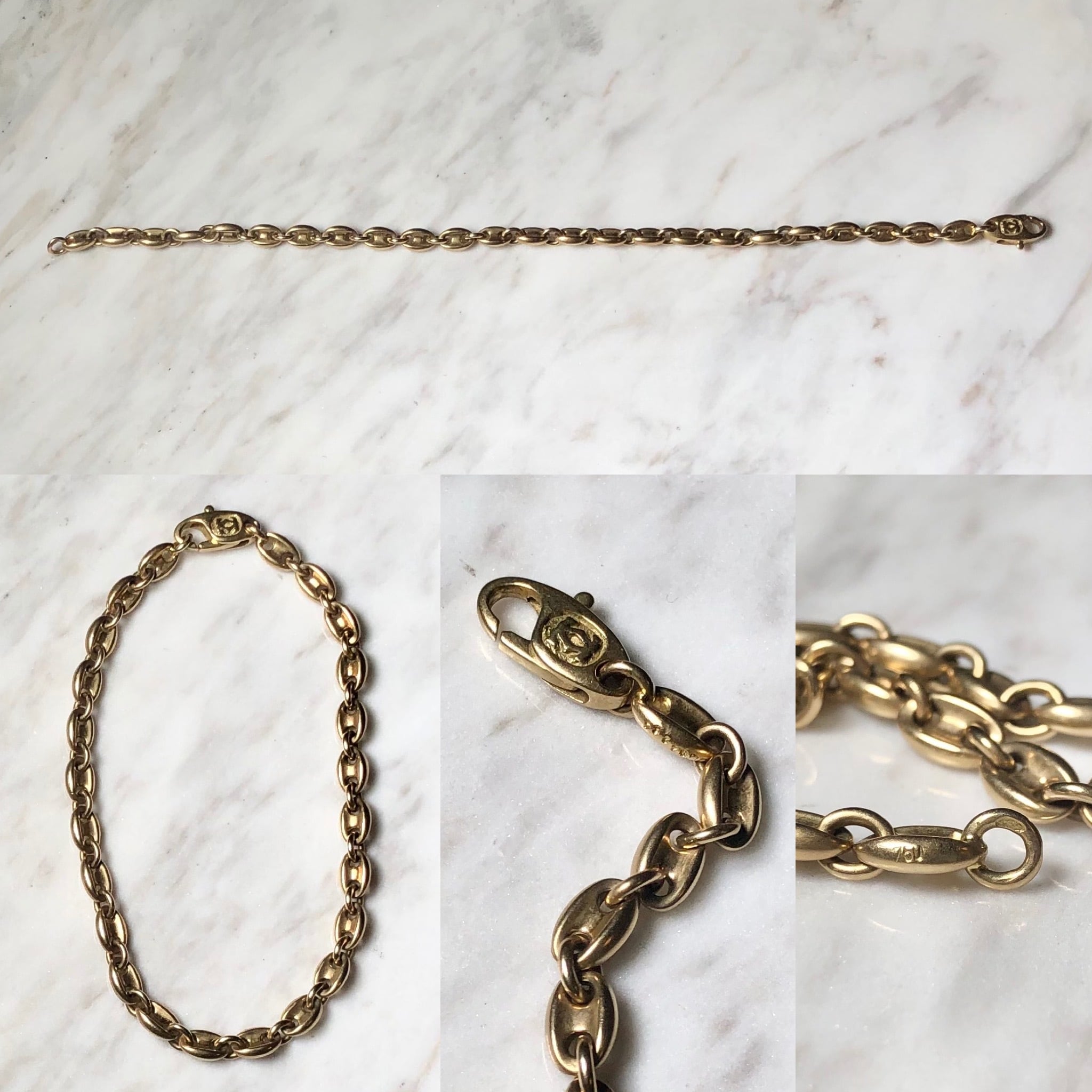 vintage CARTIER k18 gold anchor chain bracelet | NOIR ONLINE