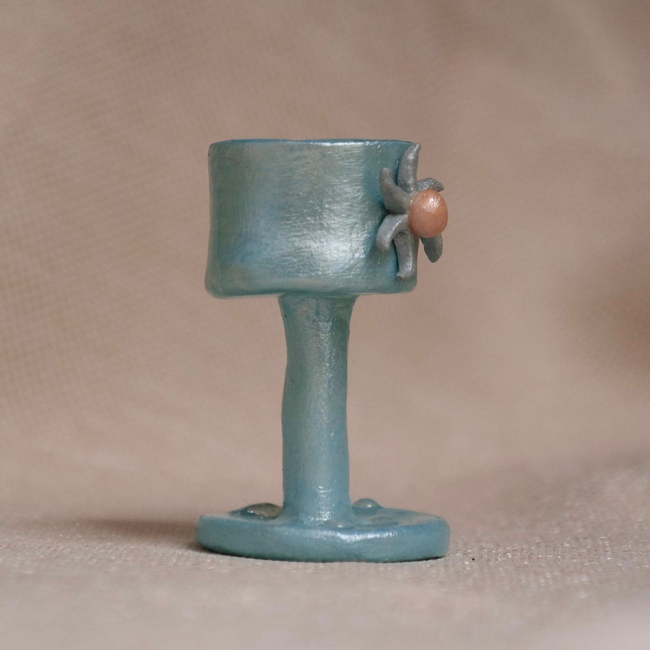 candle holder/blue