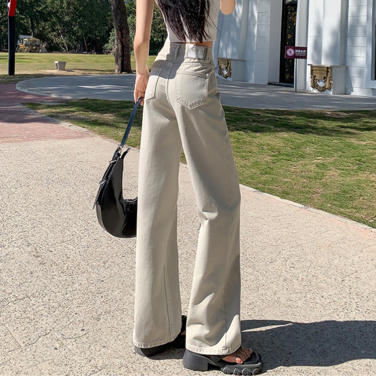 ワイドレッグカラーデニムパンツ 5color W01197