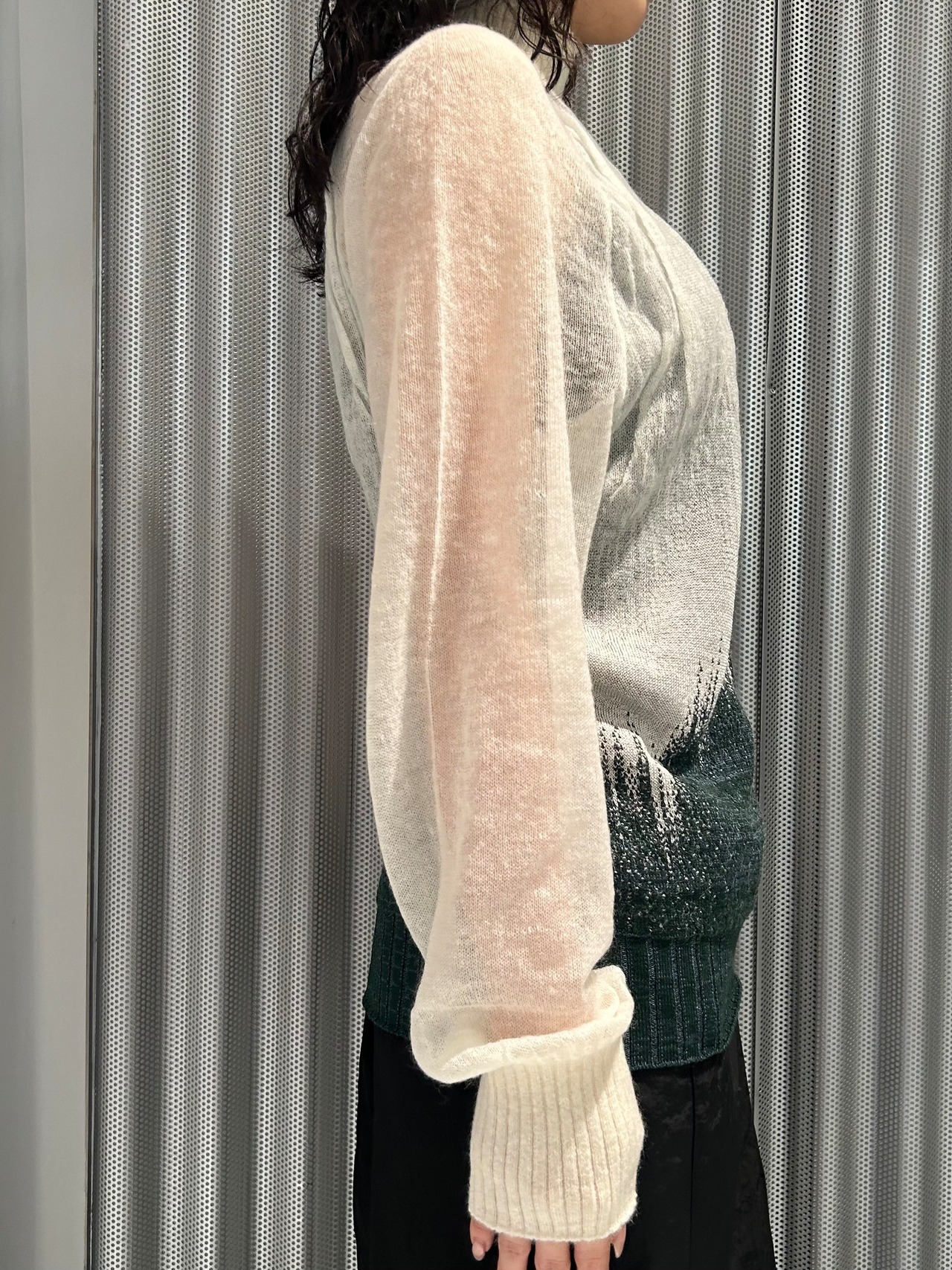 【26AW】Mame Kurogouchi マメ クロゴウチ / トップス / Sheer Jacquard High Neck Knit Top - 2