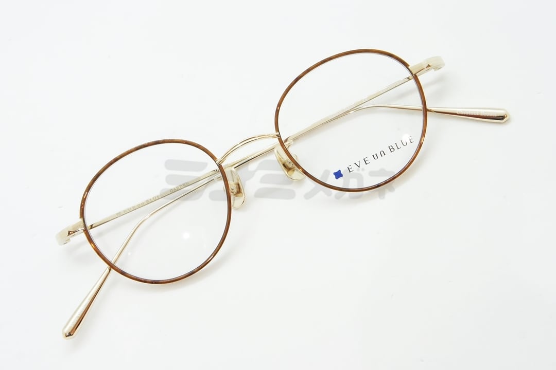 EVE un BLUE メガネ GARDEN DAISY Col.Chestnut Brown ボストン 丸