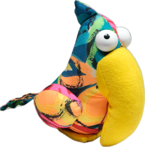 Old Staffed Toy: Colorful Bird