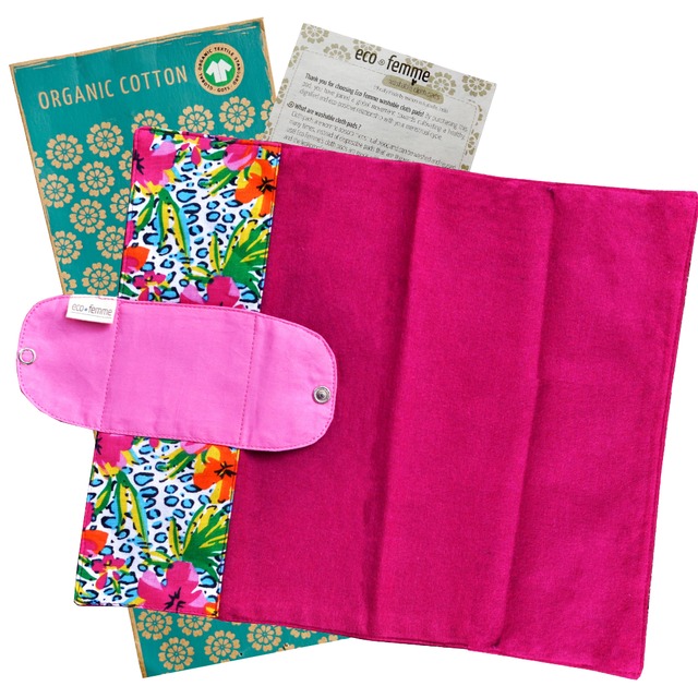 ハンカチタイプ 防水あり 布ナプキン 肌面色付き オーガニック フェアトレード Eco Femme