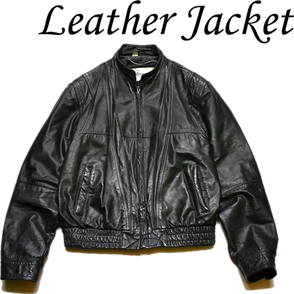 1点物◇ウィルソンWILSONSスタジャン黒レザージャケット古着メンズXL  