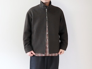 LiSS / SOUTIEN COLLAR WOOL KNIT BLOUSON - KHAKIBROWN　リス / ステンカラー ウール ニット ブルゾン