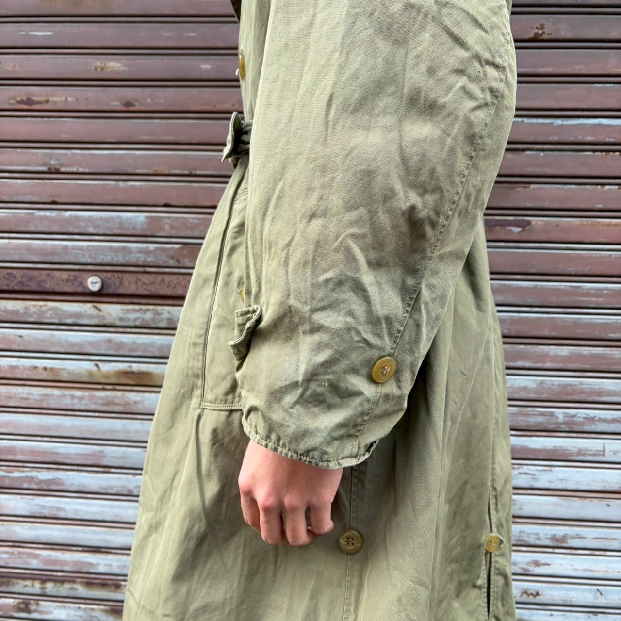 80s フランス軍 実物 オフィサーコート トレンチコート ユーロ