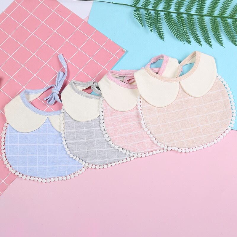 【送料無料】ふりふりつけ襟スタイ(ピンクチェック) 送料無料】ふりふりつけ襟スタイ(ピンクチェック)