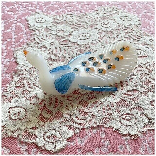 フランス買付 ヴィンテージ オブジェ インテリア 水鳥 白鳥 ペイント