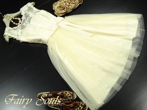 ★送料無料★9号(M)☆立体刺繍チュールレースのドレス(OPN4166)