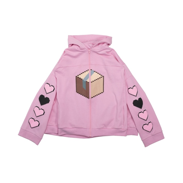 NATASHA ZINKO  BOX ZIP HOODIE  PINK