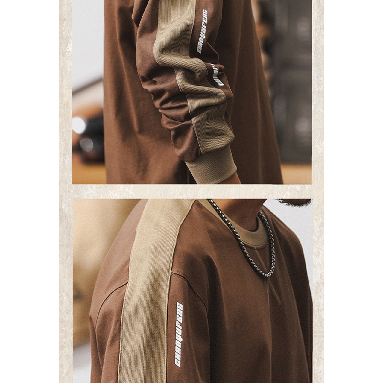 Bicolor crew neck cut and sew 0214 - 18