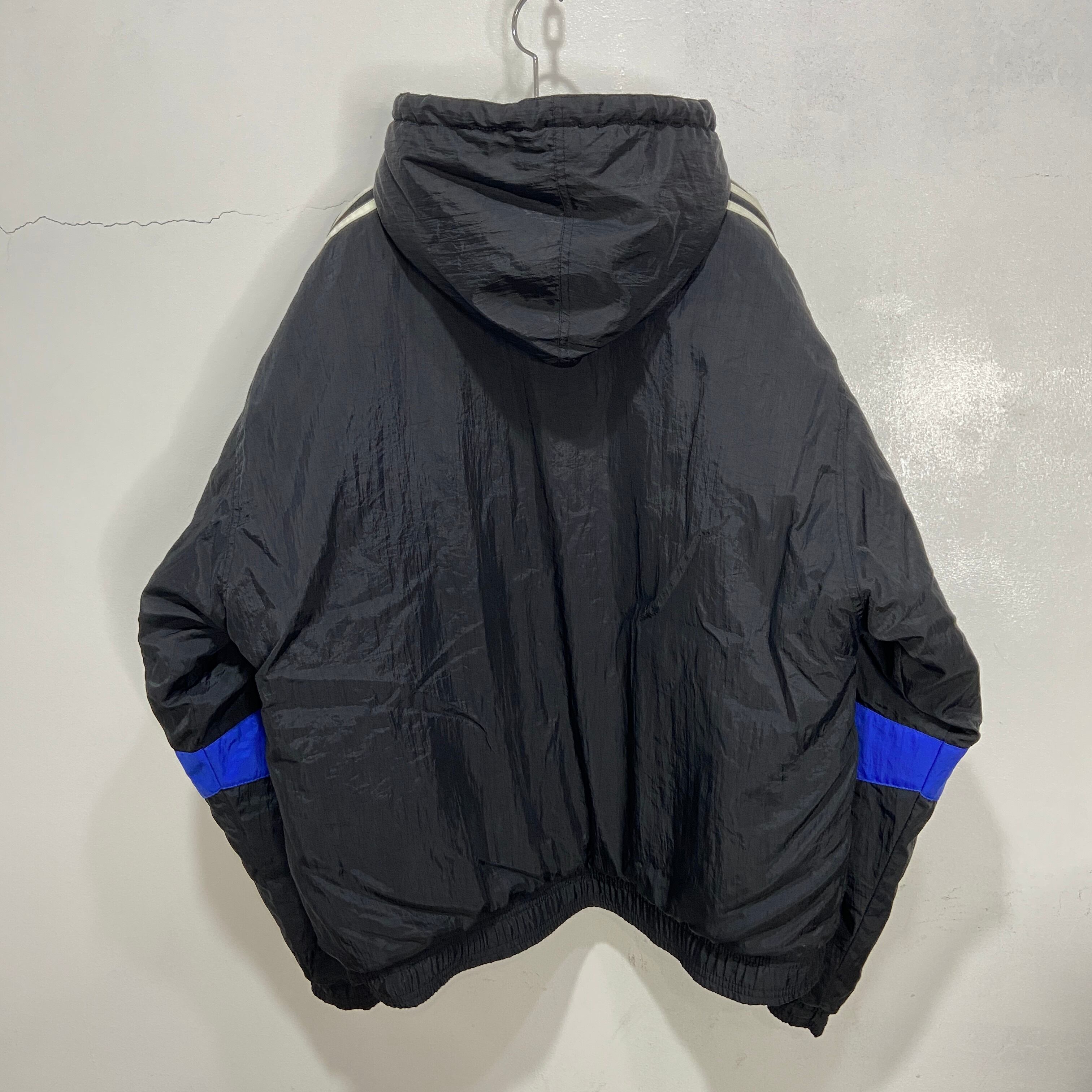 90s adidas 中綿入りナイロンパーカー パフォーマンスロゴ 黒 L 90s adidas 中綿入りナイロンパーカー パフォーマンスロゴ 黒 L