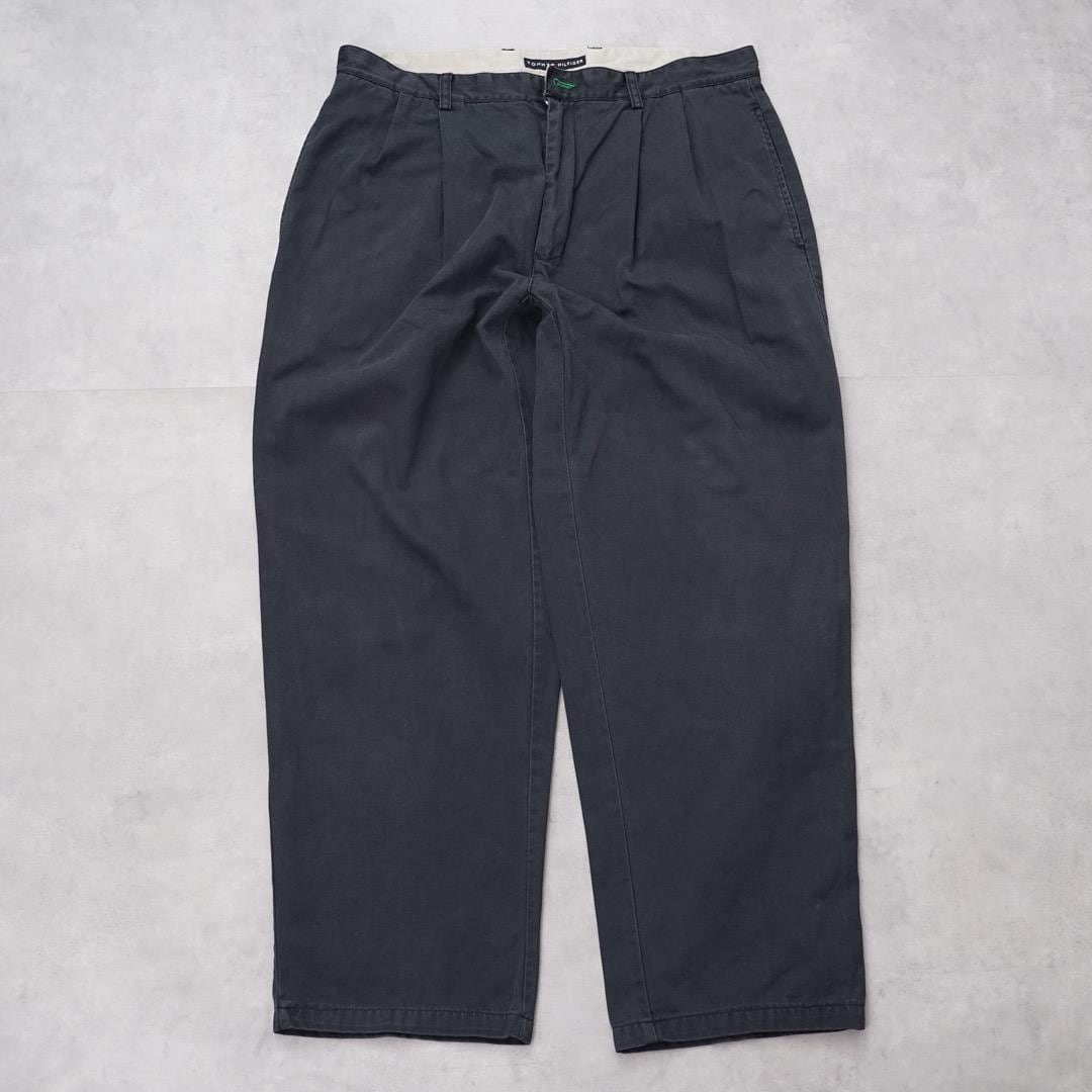 トミーヒルフィガー W36 チノパン 00s 紺 ストレート ボトム 14186