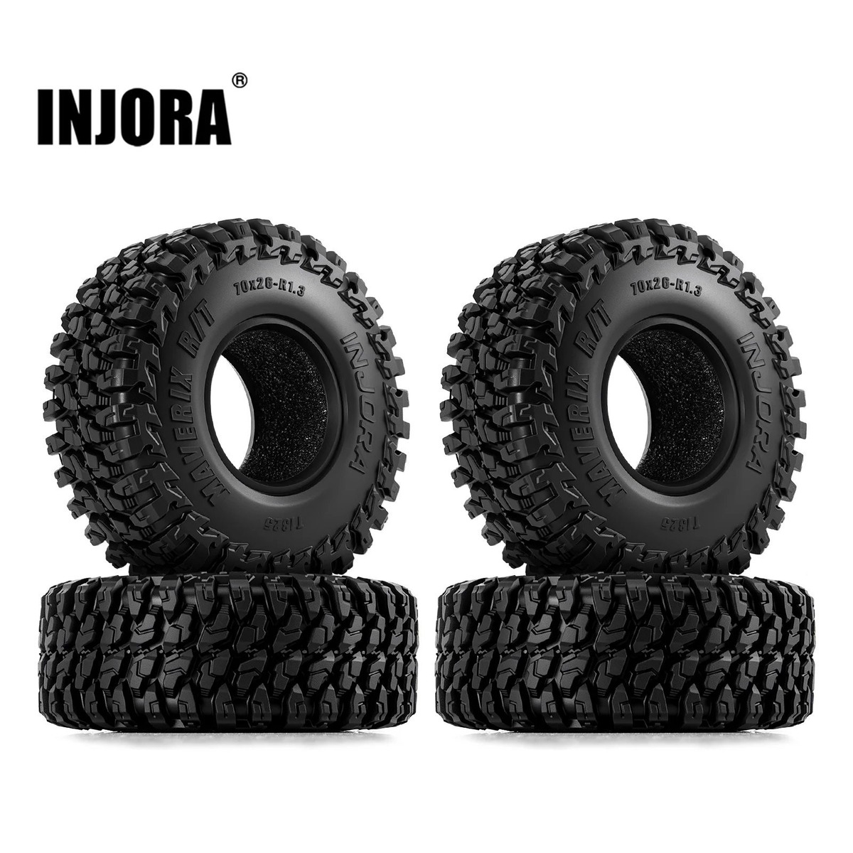 INJORA 1,3 70 x 26 mm S5-däck för Crawlers RC 1/18 1/24 TRX4M SCX24 (T1311