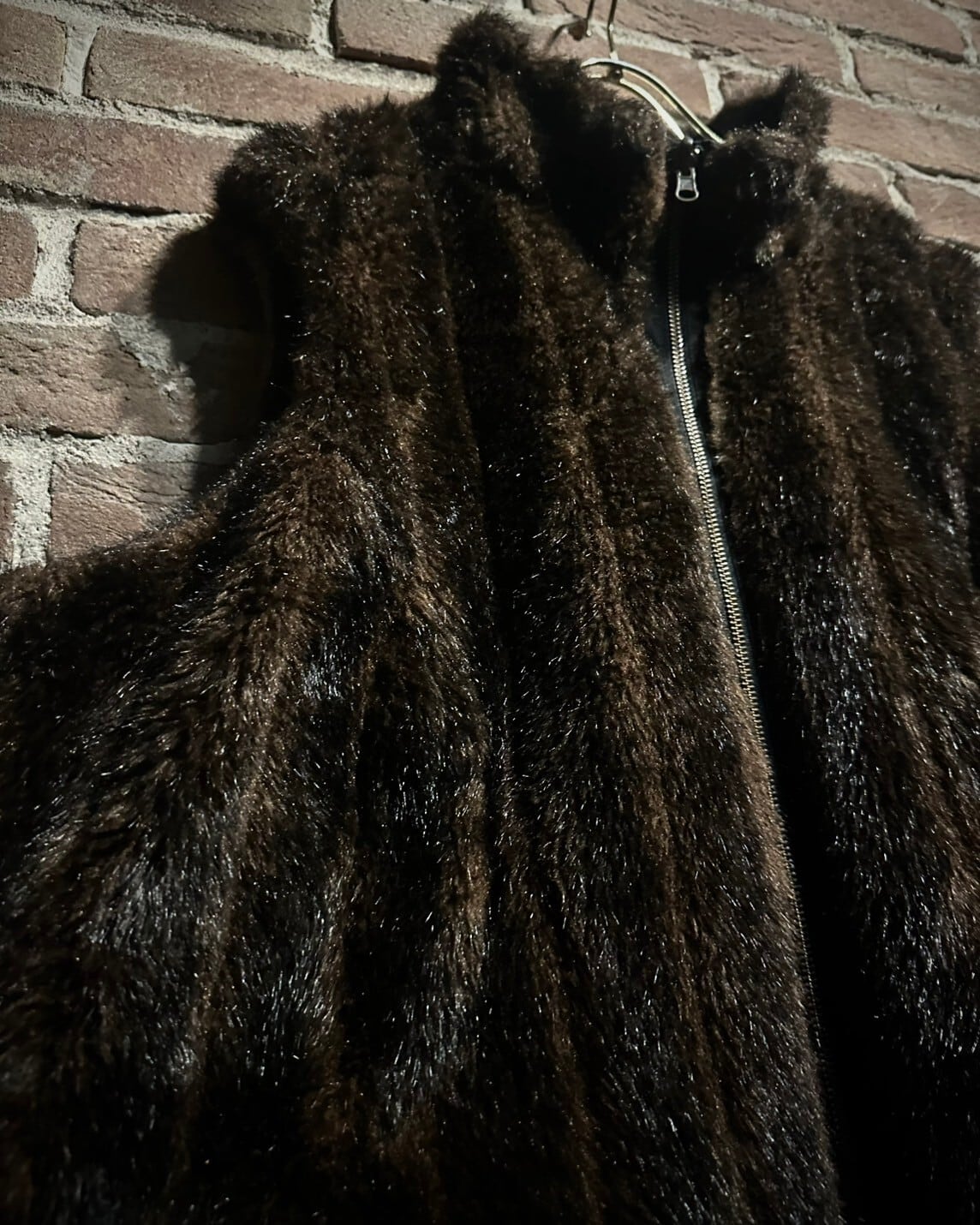 ⚠️ガチ最終値下げ」90's fake fur vest y2k WILD CHILD CROPPED FUR