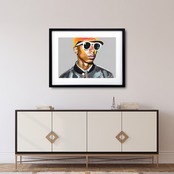 Pharrell｜ファレルウィリアムスを描いたカラフルポップアート｜音楽とファッションを象徴する一枚｜｜国内生産・A4ポスター