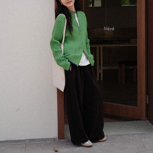 ribbed zip-up cardigan J00150